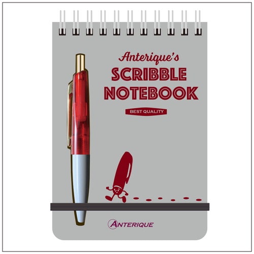 #アンテリック・ステーショナーズ ボールペン付スクリブルノート レッド    ME7R-R