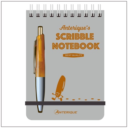#アンテリック・ステーショナーズ ボールペン付スクリブルノート イエロー    ME7R-Y