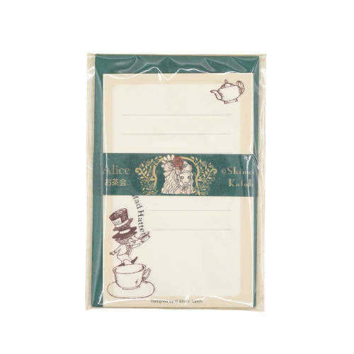 #木野瀬印刷(国内販売のみ) Shinzi Katoh レターセット  アリス MAD TEA PARTY ML-01020