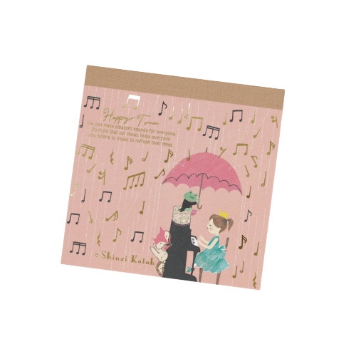 #木野瀬印刷  ブロックメモ Happy Tone 100枚　4柄 セレナーデ BM-01053