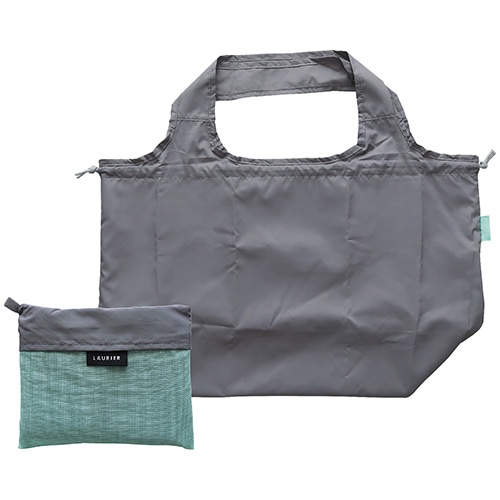 #エルコミューン 身辺雑貨 ローリエ ツートーン 保冷ショッピングバッグ  Dark Gray×Mint EBA-307