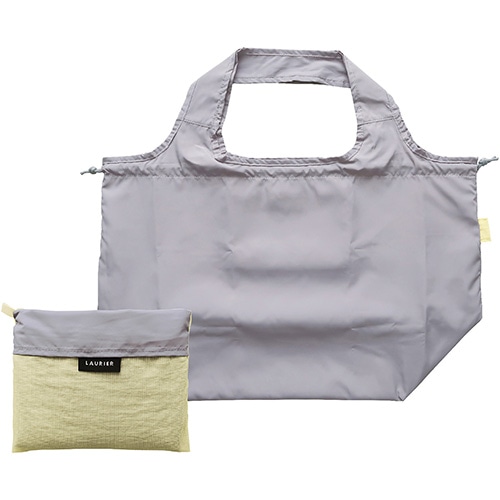 #エルコミューン 身辺雑貨 ローリエ ツートーン 保冷ショッピングバッグ  Gray×Cream EBA-312