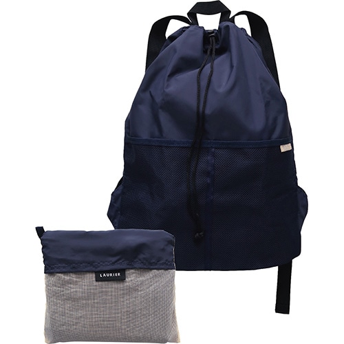 #エルコミューン 身辺雑貨 ローリエ 保冷ショッピングバックパック  Navy×Beige EBA-406