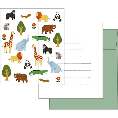 #エルコミューン レター ハッテ レターセット  Zoo LTS-117