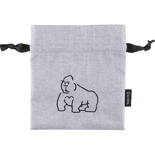 #エルコミューン ランチ関連小物 ドゥードゥル･ミニ巾着袋  Gorilla LNC-1604
