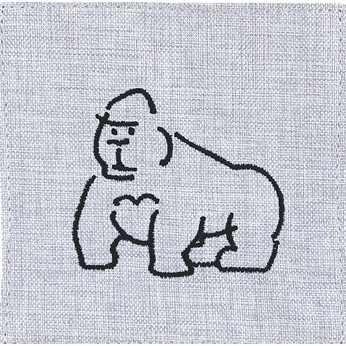 #エルコミューン キッチン雑貨 ドゥードゥル･刺繍コースター  ゴリラ KIN-111