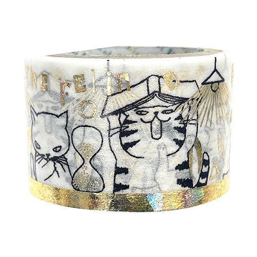 #シール堂 マスキングテープ きらぴかマスキングテープ ★ 猫の事務所2 ks-dt-50029