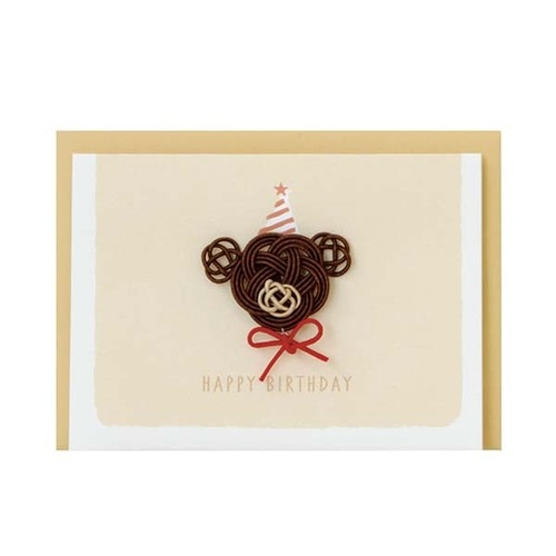 #ラボクリップ レター 水引ワークス･ミニカード カード･封筒各1枚入 クマ MWMN01-KM