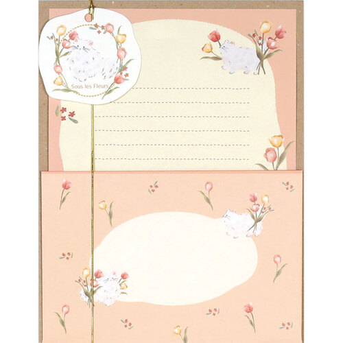 #ラボクリップ レター スーレフルール･レターセット 封筒３枚･便箋6枚 ピンク A26-SFLS-PK