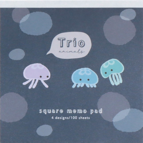 #ラボクリップ メモ帳 トリオ水族館･メモ 4柄×25枚 クラゲ B26-TRME-KU