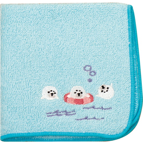#ラボクリップ 身辺雑貨 トリオ水族館･タオルハンカチ  ゴマフアザラシ B26-TRTH-GA