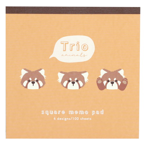 #ラボクリップ メモ帳 トリオ･メモ 4design･各25Sheet レッサーパンダ TRME02-LP