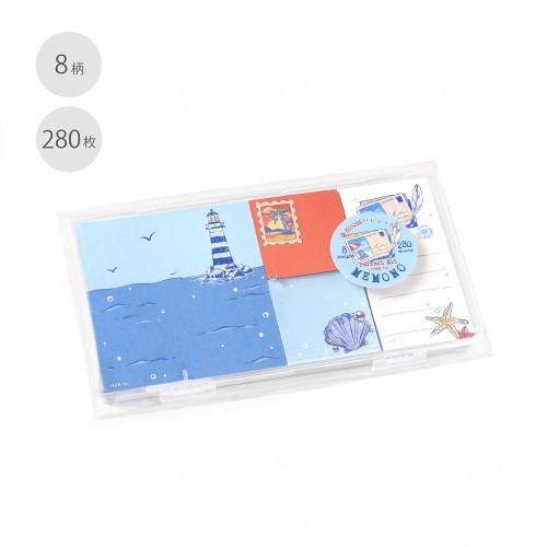 #ビージーエム メモ帳 MEMONO 8design･280Sheet 旅のかけら BE-B012