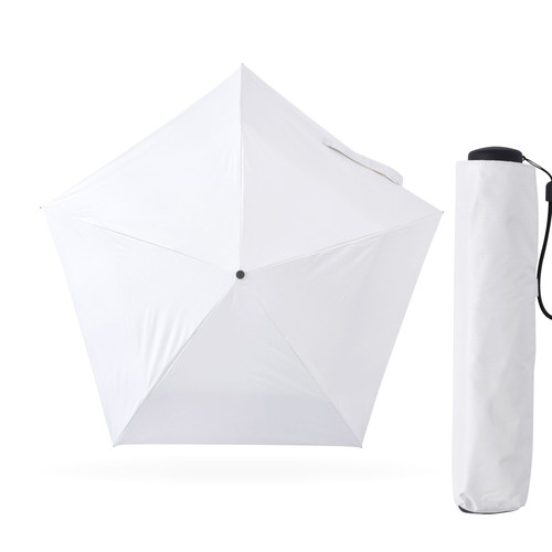 #アンベル 晴雨兼用型折りたたみ傘 HEATBLOCK pentagon 親骨サイズ50cm SandWhite A1572
