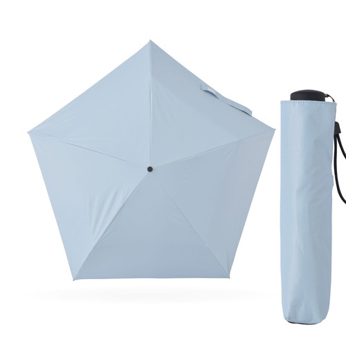 #アンベル 晴雨兼用型折りたたみ傘 HEATBLOCK pentagon  親骨サイズ50cm WaterBlue A1572