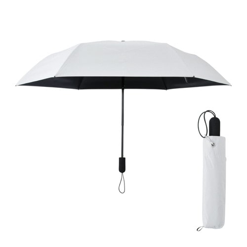 #アンベル 晴雨兼用折りたたみ傘 TOUGHNESS 秒速プリーツ 親骨サイズ55cm Snow A1103