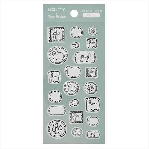 #日本能率協会 シール ニコレシピコラボ･NOLTYイラストシール  プレート NNS1008