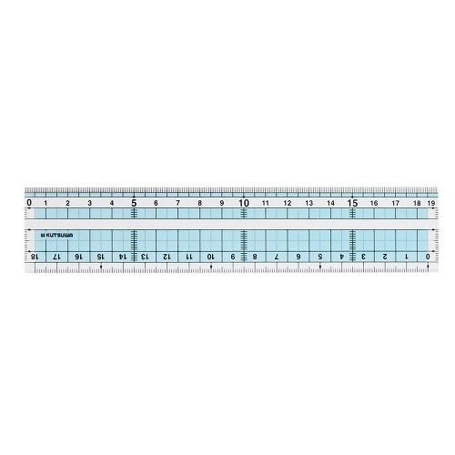 #クツワ 筆記関連小物 つや消し直線定規 19cm  KB047