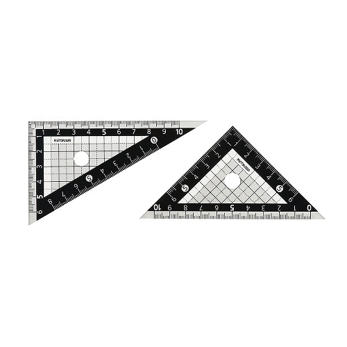 #クツワ 筆記関連小物 ブラック三角定規 10cm  KB041