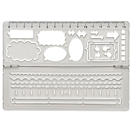 #クツワ 筆記関連小物 見やすいノートが作れるテンプレート  スモーク KB043BK