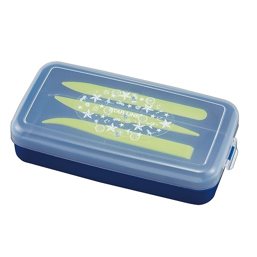 #クツワ クラフト用品 ヘラ付ねんどケース  ネイビー ST139NB