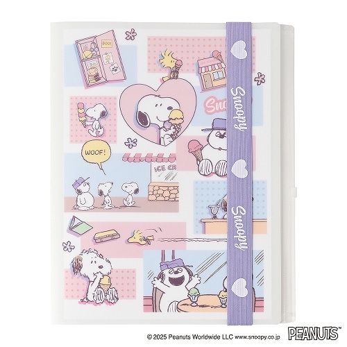 #クツワ(国内販売のみ） ファイリング用品 クリアホルダー A4･7ポケット･バンド付 スヌーピー 675SQ