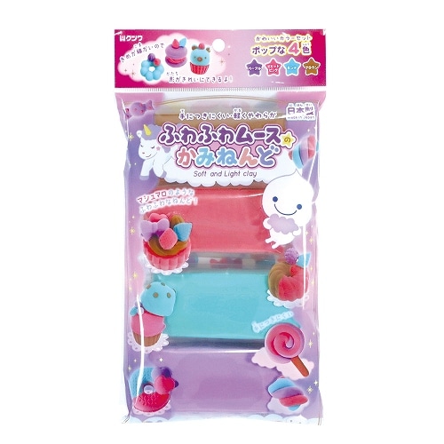 #クツワ クラフト用品 ムースのかみねんど  ポップ4色 PT220
