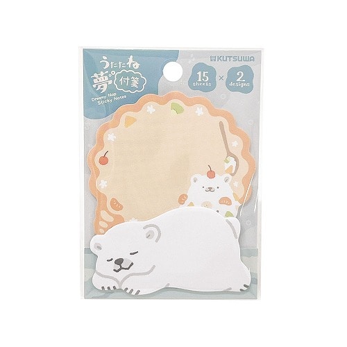 #クツワ 付箋 うたたね夢付箋  シロクマ SC251H