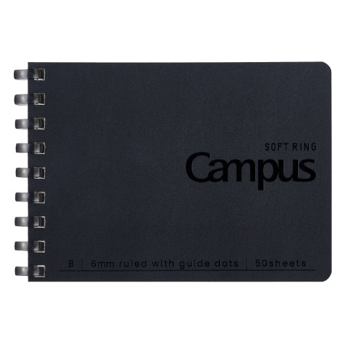 #コクヨ ノート キャンパスソフトリングドット 50枚･A7 ブラック ﾒ-S171BT-D