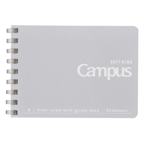#コクヨ ノート キャンパスソフトリングドット 50枚･A7 グレー ﾒ-S171BT-M