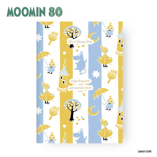 #ダイゴー(国内販売のみ） 日記帳 夜とカフェオレと日記帳･ムーミン80周年限定 文庫本サイズ ムーミン･ストライプ R2398