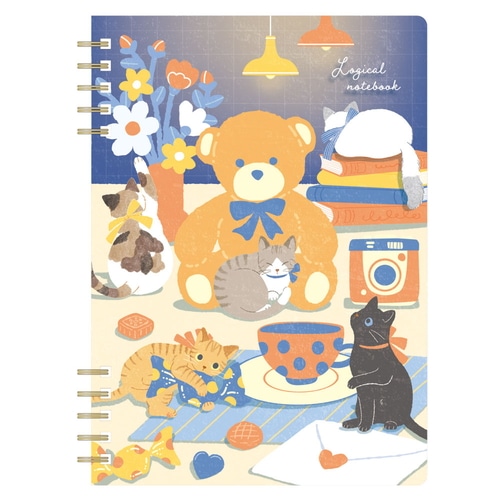 #ナカバヤシ ノート ロジカルＷリングノート B6･方眼 タイニーキャット NW-B614-2