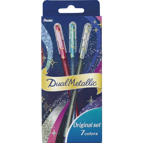 #ぺんてる ボ－ルペン DualMetallic オリジナルセット 7色 1.0mm  K110-D7STA
