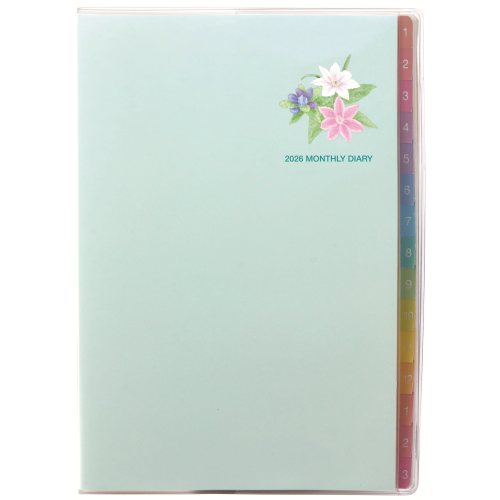 #レイメイ藤井 ダイアリー 26カラーインデックスダイアリー日曜始まり 12月はじまり ブルー RFD2653A