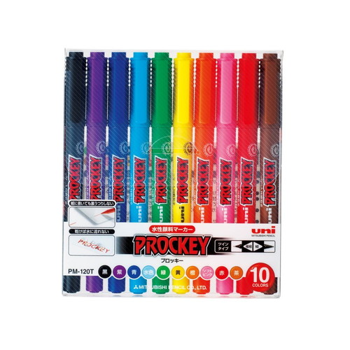 #三菱鉛筆 (国内販売のみ)ペイントマーカー プロッキー10色セット  PM120T10CN