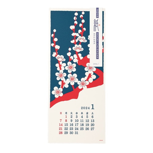 MDS BtoB |【ミドリ(国内販売のみ）】 壁掛カレンダー 越前和紙<Ｌ> 花 
