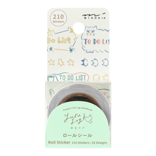 #デザインフィルミドリ(国内販売のみ） シール ロールシール･ゆるログ 18design･210枚入 リスト柄 82737006