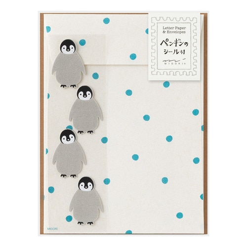 #デザインフィルミドリ(国内販売のみ） レター レターセット  シール付 ペンギン 86946006