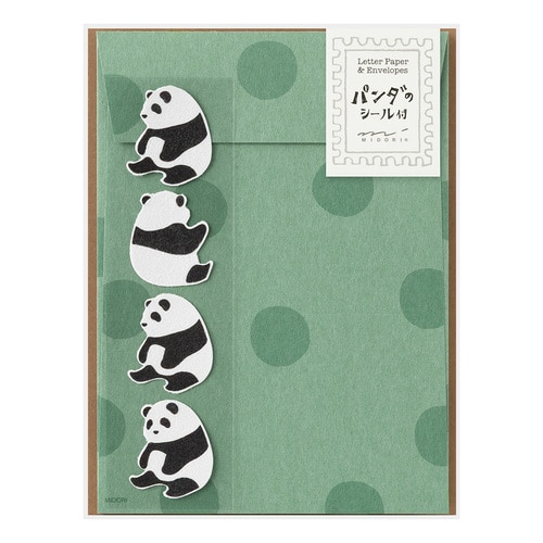 #デザインフィルミドリ(国内販売のみ） レター レターセット  シール付 パンダ 86948006