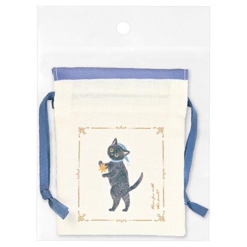 #エヌビー社 身辺雑貨 豆巾着･RESSA  夜更かし猫 4861303