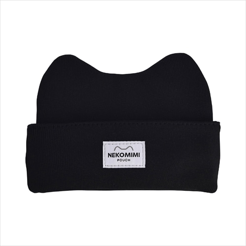 #学研ステイフル 収納用品 ノートにかぶせる猫耳ポーチ 両サイド折り返しポケット,織ネーム付 ブラック F21805