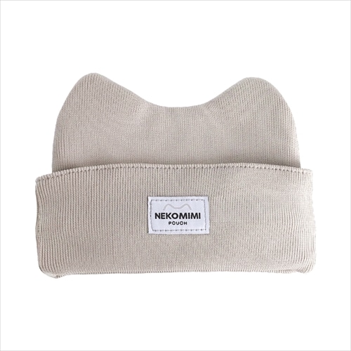 #学研ステイフル 収納用品 ノートにかぶせる猫耳ポーチ 両サイド折り返しポケット,織ネーム付 ベージュ F21806