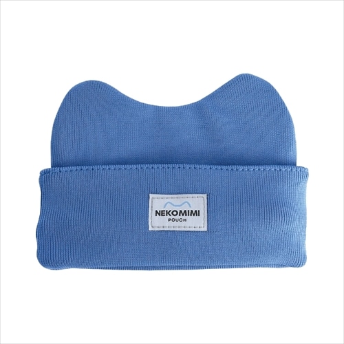 #学研ステイフル 収納用品 ノートにかぶせる猫耳ポーチ 両サイド折り返しポケット,織ネーム付 ブルー F21808