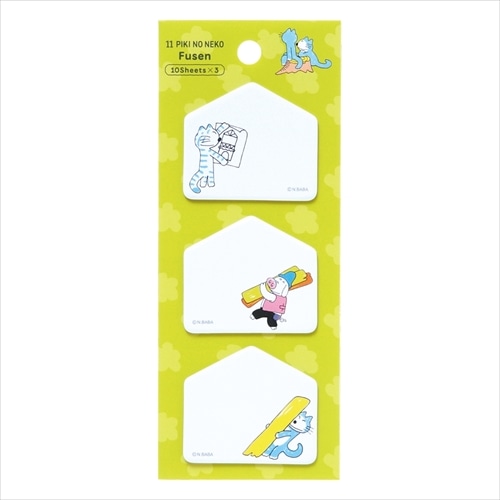 #学研ステイフル(国内販売のみ） 付箋 11ぴきのねこ･ダイカット付箋セット  グリーン AM04875