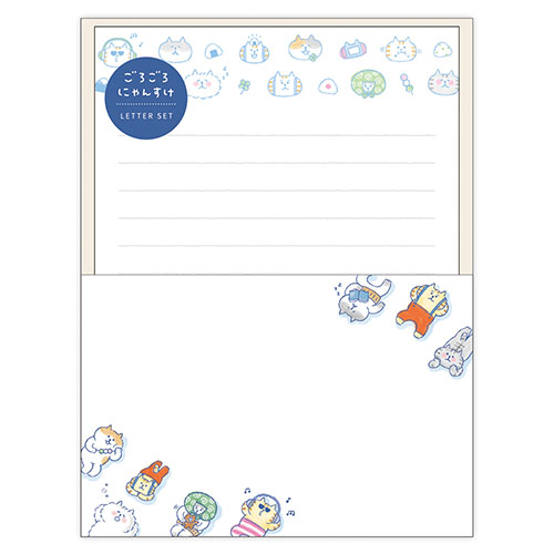 #マインドウエイブ レター ゴロゴロニャンスケレターセット  ダラリホワイト 58086