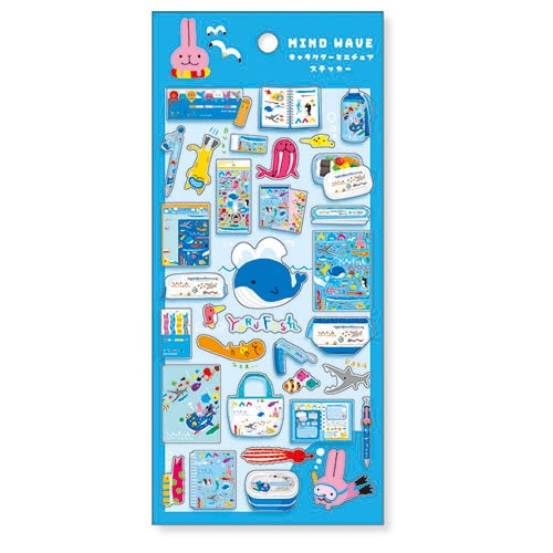 #マインドウエイブ シール マインドウエブキャラクターミニチュアステッカー  ユルフィッシュ 82644