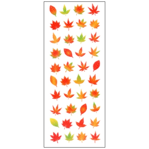 #奥山商会 シール ラメ入りシール(PET)  秋の木の葉 ZP444