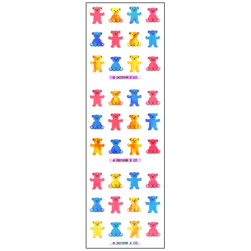 #奥山商会 シール オーロラシール  三色ベアー KA028