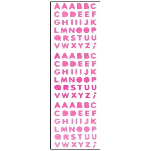#奥山商会 シール オーロラシール  アルファベットピンク KA152