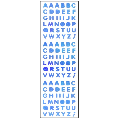 #奥山商会 シール オーロラシール  アルファベット水色 KA157